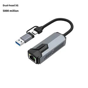 Ensemble d'adaptateurs <span class=keywords><strong>USB</strong></span> vers <span class=keywords><strong>RJ45</strong></span> en vrac, options de vitesse 1G, 2.5G, 5G avec double tête <span class=keywords><strong>USB</strong></span> <span class=keywords><strong>C</strong></span> pour le déploiement et la mise à niveau informatique au bureau et à l'école - Product Image 5