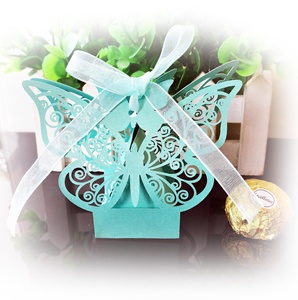 Kotak kertas reflektif kupu-kupu emas berlubang kotak permen Joy coklat untuk pesta ulang tahun pernikahan & pita makanan termasuk - Product Image 3