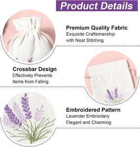 Canvas Drawstring <b>Sachet</b> Bags <b>Lavender</b> Pouch Empty Gift Jewelry Candy Spice Packaging - Product Image 3