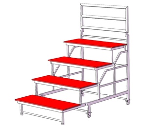 Bền Xách Tay Hợp Kim Nhôm Nhiều Tầng Choir Riser Có Thể Gập Lại <span class=keywords><strong>Chorus</strong></span> Đứng Cho Các Sự Kiện & Buổi Hòa Nhạc Cho Nhóm Hình Ảnh - Product Image 2