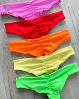 Ensemble bikini côtelé pour femme, haut triangle dos nu, bas à nouer sur les côtés, deux pièces, couleur unie, col en V, rembourrage amovible, séchage rapide, pour la plage