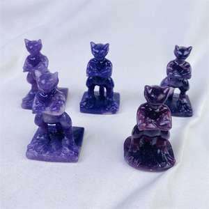 Venta al por mayor de cristal de lepidolita natural de alta calidad animales de dibujos animados tallado Reiki cristal púrpura pokeman para regalos Decoración - Product Image 1