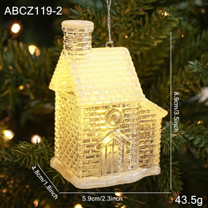 <b>Christmas</b> Decoration Transparent Plastic <b>Light</b> up Present <b>Christmas</b> House Hanging Ornament Pendant for <b>Tree</b> Home Party Decor - Product Image 5