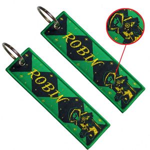 Hot Sale Custom Logo Embroidery Jet Tag Fabric Woven Keychain Promotional Brand <b>Keyring</b> - Product Image 3