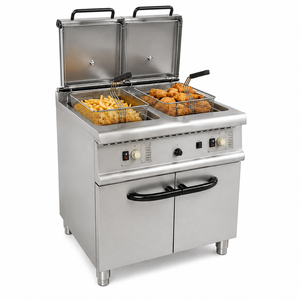 Freidora Industrial a Gas de Doble Tanque de 32L, Acero Inoxidable, GLP/GN, Equipo de Cocina para Restaurantes y Servicios de Catering - Product Image 1