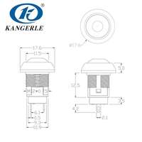 Bouton-poussoir double momentané Chinakel 12 mm en métal/plastique, étanche IP65, pour appareils électroménagers