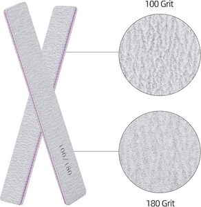 25 Pack 100/180 Grit <b>Nail</b> <b>Files</b> for Acrylic <b>Nails</b>, Rectangle Fingernail <b>Files</b> Professional <b>Nail</b> Buffering <b>Files</b> - Product Image 3