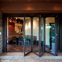 Portes pliantes postmodernes étanches à double battant, sécurisées, insonorisées, en aluminium et fibre de verre, pour salle à manger