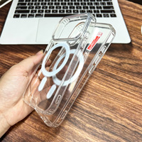 Coque de Téléphone Portable Antichoc et Transparente en TPU PC Magnétique Tendance en Gros pour iPhone 17 16 15 14 13 12 11 Pro Max