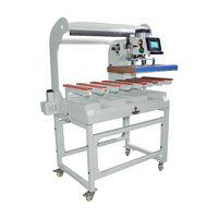 Machine personnalisée de presse à chaud à bandes sans couture de chaussettes de fonte de fer mobile automatique à 8 lits 50*60cm/40*60 pour imprimante d'étiquettes