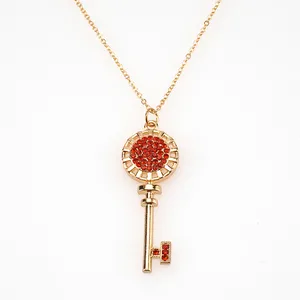 Hot Sale China Gift Items Wedding Engagement Diamond Jewelry 8 Gram 22k Gold Key Pendant Necklace For Gifts