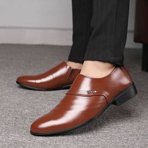 Chaussures de mariage pour hommes, nouveau style, respirantes, plates, à enfiler, design classique, rehaussantes, vente en gros en ligne - Product Image 4
