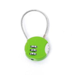 AJF Wholesale Zinc Alloy Waterproof Polished 3 Dials Cable <strong>Number</strong> Luggage Combination <strong>Lock</strong> Anti-Theft Feature Password Unlock - Product Image 2