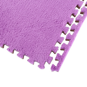 Tapis de sol en peluche douce pour chambre d'enfant, design puzzle carré, matériau XPE, tapis de jeu rembourré, couleurs personnalisées, nettoyage facile. - Product Image 2