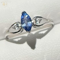 Bague de fiançailles de luxe en diamant bleu cultivé en laboratoire, argent sterling 925, certification IGI, coupe marquise, pierre latérale en forme de cœur