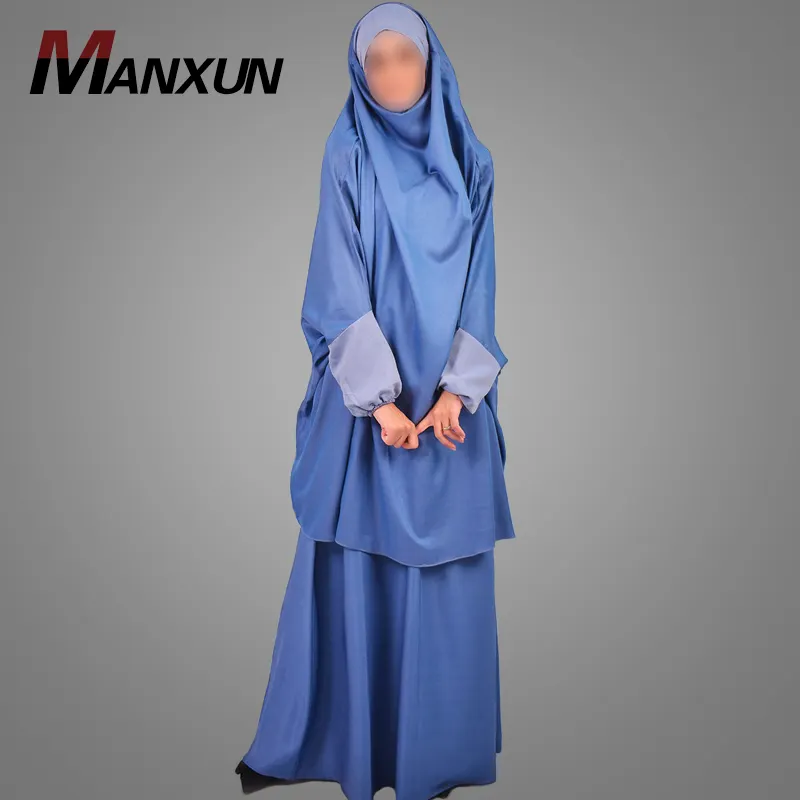 Modest Muslim Women Jilbab Cape With Elastic Sleeve Khimar Islamic Pray Clothes Arabic Jilbab India Eid Burqa Dubai Kebaya Dress
