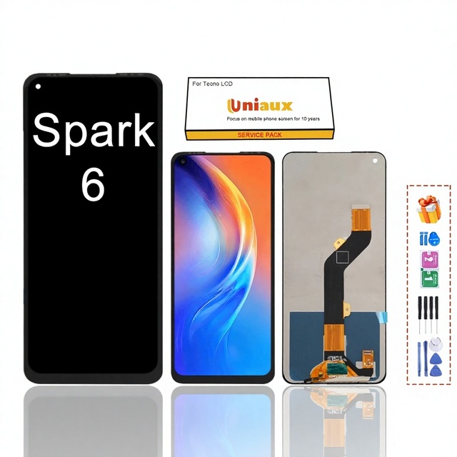 For TECNO Spark 6 TFT LCD Mobile Phone Display Inner/outer Screen Frame Assembly 3-year Warranty
