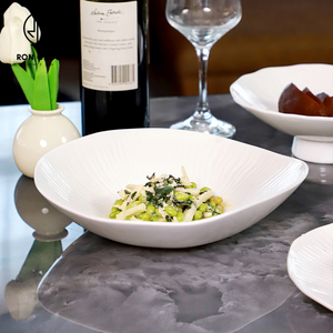 An Toàn Cấp Thực Phẩm Tùy Chỉnh Làm Gốm Trắng Vòng Đồ Ăn Bộ Đồ Ăn 10.5/12.5/14.5 Inch Thực Phẩm Salad Món Tráng Miệng Phục Vụ Tấm - Product Image 3