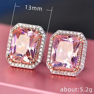 Anello Rettangolare in Cristallo Rosa per Donne, Tono Argento, Vintage, per Uso Quotidiano e Feste, Accessorio di Moda - Product Image 3