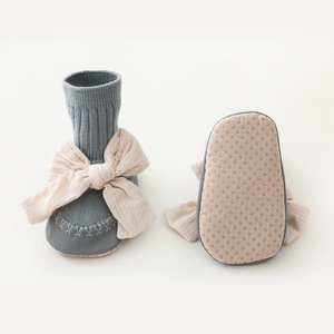 사랑스러운 미끄럼 방지 부드러운 아기 멋진 큰 Bowknot Mocassin 바닥 양말 신발 2022 - Product Image 2