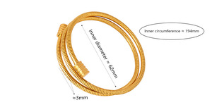 Modern Minimalist 18K Gold Plated Stainless Steel Triple Wrap Snake Chain <b>Bangle</b> <b>Bracelets</b> for Women | Hypoallergenic & No Fade - Product Image 5