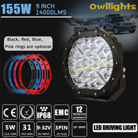 OEM ODM Phare LED 9 pouces 155W à faisceau spot et feux de jour 6000K Blanc, éclairage de travail tout-terrain pour 4x4 et Hilux