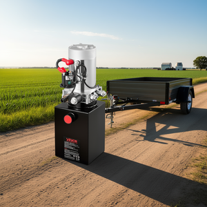 ชุดจ่ายกำลังไฮดรอลิกแบบเดี่ยว 6 ควอร์ต 3200 ปอนด์ต่อตารางนิ้ว ปั๊ม 12V DC ถังโลหะ สำหรับรถพ่วง - Product Image 2