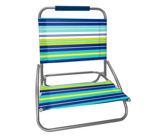 بيع بالجملة كرسي شاطئ خفيف الوزن مخصص قابل للنقل للتخييم في الهواء الطلق كرسي شاطئ معدني قابل للطي منخفض الظهر - Product Image 1