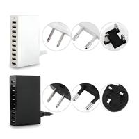 Chargeur USB rapide de bureau familial 60W 10 ports, alimentation murale multi-ports USB intelligents pour iPhone/iPad/Galaxy S23