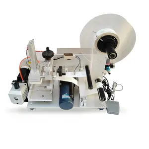 Semi Automatic Flat Surface Labeling Machine Square Bottle Top Label Applicator Flat Product Labeler Equipment
