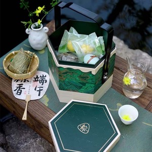 Dragon Boat Festival Rice Dumpling Gift <b>Box</b> Green Chinese Style <b>Packaging</b> Customized Promotional Product - Product Image 3