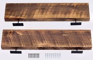 <span class=keywords><strong>Étagère</strong></span>s murales décoratives <span class=keywords><strong>vintage</strong></span>, lot de 2 <span class=keywords><strong>étagère</strong></span>s murales flottantes rustiques faites à la main pour le salon et la chambre à coucher, meubles USA - Product Image 2