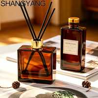 Diffuseur de parfum en verre brun carré de luxe SY 150 ml avec bouchon à vis, options d'impression sérigraphique, origine Jiangsu