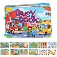 Livre d'activités Montessori pour enfants d'âge préscolaire, 4 thèmes disponibles, résistant aux déchirures, réutilisable, livre silencieux pour l'autisme