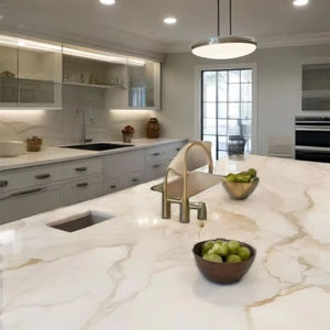 Comptoir de cuisine en marbre Calacatta Gold avec texture, aspect marbre naturel, dalles de comptoir de cuisine, armoires de cuisine - Product Image 5