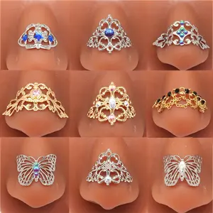 Gaby new design dangle nose bridges face nose ring cuff bulk clip non piercing beautiful iron nose bridge body jewelry