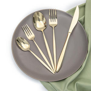 Ensemble de couverts commerciaux Nordische Portugiesisches Goldenes Besteck poignée en acier inoxydable finition or miroir Gabel Silberware - Product Image 1