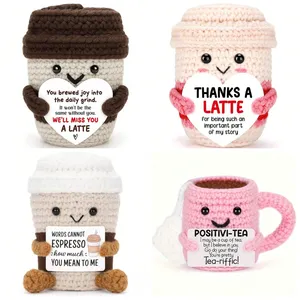 ของตกแต่งถ้วยกาแฟโครเชต์ น่ารัก มีพลังบวก รูปแมวน้อย เต่าน้อย แก้วเบียร์ ของประดับแขวน - Product Image 1