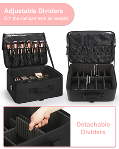Relavel Très Grande Trousse de Maquillage Professionnelle, Organiseur de Cosmétiques avec Support pour Pinceaux, 4 Sacs Transparents et Plaque à Rouges à Lèvres pour Maquilleur Professionnel - Product Image 4