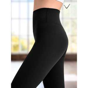 กางเกงปั่นจักรยานแบบยางยืดสูงสำหรับผู้หญิง ลายเมล็ดพืช เอวสูง แห้งเร็ว 80% โพลีเอไมด์ 20% อีลาสเทน สีดำ - Product Image 4