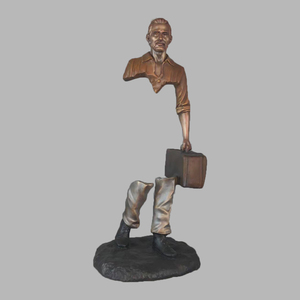 Scultura in bronzo personalizzata di piccole dimensioni MUSI: Statua astratta scomparsa, Uomo che scompare, Scultura del viaggiatore in bronzo - Product Image 5