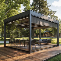 Kit de couverture de patio mural personnalisé, auvent en aluminium à lames orientables pour balcon, terrasse, cour, imperméable, auvent extérieur
