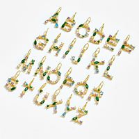 Collier Pendentif Lettre Initiale DIY en Argent Sterling 925 Plaqué Or 18K avec Zircon A-Z pour Dropshipping