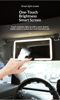 Miroir de maquillage universel pour pare-soleil de voiture avec lumière LED, miroir de vanité éclairé haute définition avec emballage en boîte de couleur en plastique