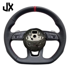 Volant en cuir personnalisé avec bouton de démarrage pour <span class=keywords><strong>Audi</strong></span> B9 A3 A4 A5 RS3 RS4 RS7 B8 RS5 S3 S4 S5 A6 A8 Q5 Q7 TT R8 S6 Accessoires de voiture - Product Image 1