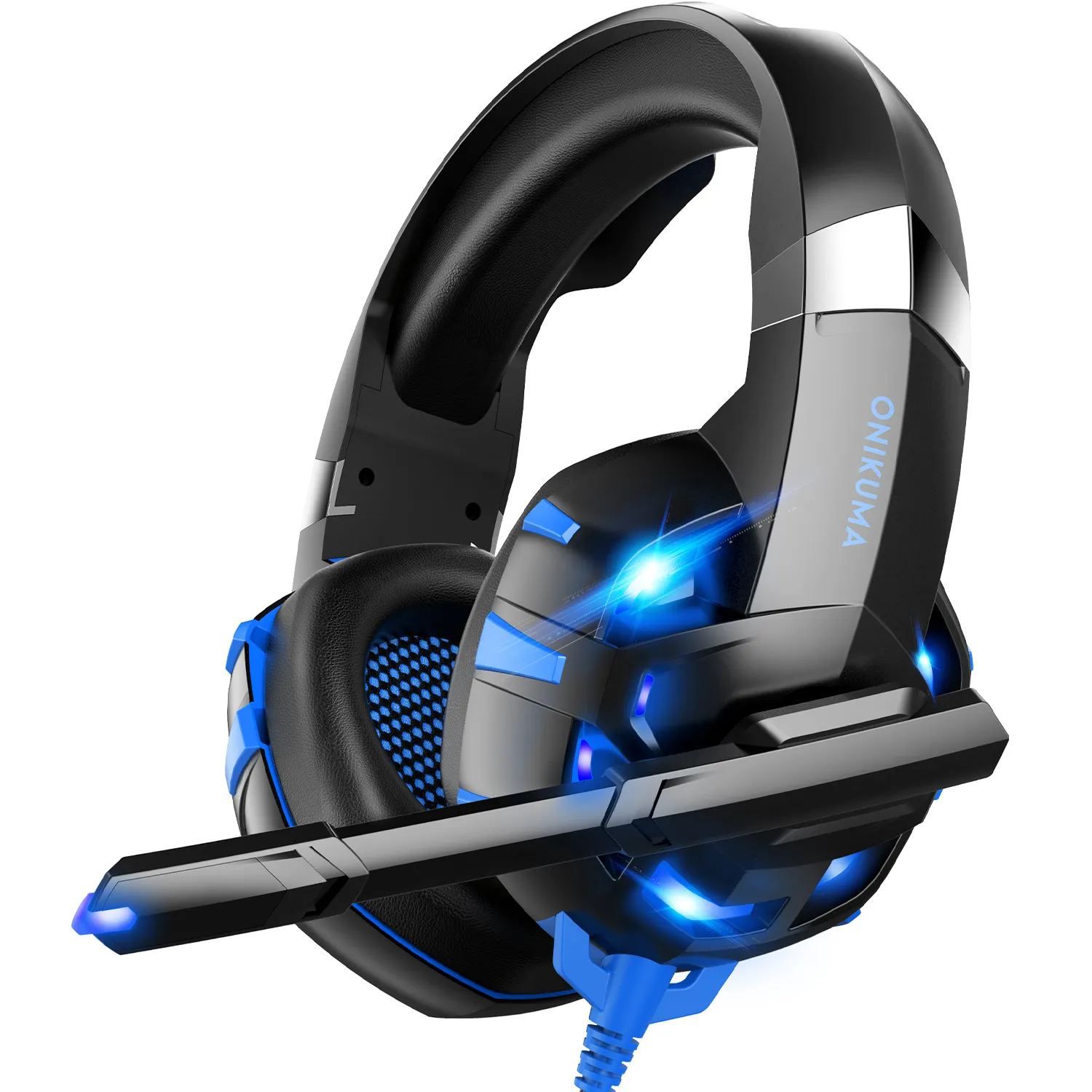Onikuma prezzo all'ingrosso K2 Pro nero blu Usb Noise Cancelling Led cuffie da gioco per telefono cuffie per Computer sopra l'orecchio per Pc