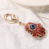 Pendentif porte-clés Mains de Fatma en alliage européen et américain, accessoire de bijouterie œil bleu turc contre le mauvais œil