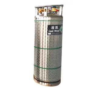 190L 14bar Perusahaan Kontainer Gas Industri Silinder Pemanas Kriogenik Terisolasi Vertikal Lasan