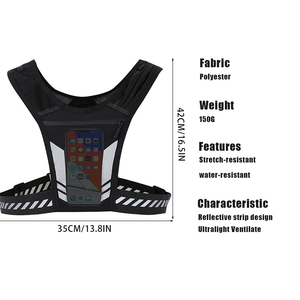 Sac à dos de cyclisme et course à pied réfléchissant et tendance, respirant, imperméable, en polyester, avec porte-téléphone, pour toutes les saisons - Product Image 2