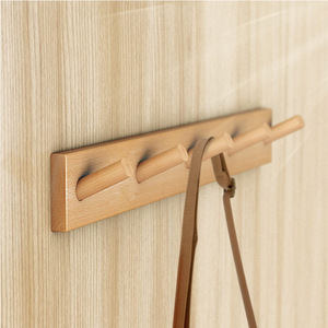 Wooden <b>Wall</b> <b>Mounted</b> Coat Rack Solid Wood Rectangle Shape Easy Install Multipurpose Entryway Living Room Storage <b>Shelf</b> - Product Image 2